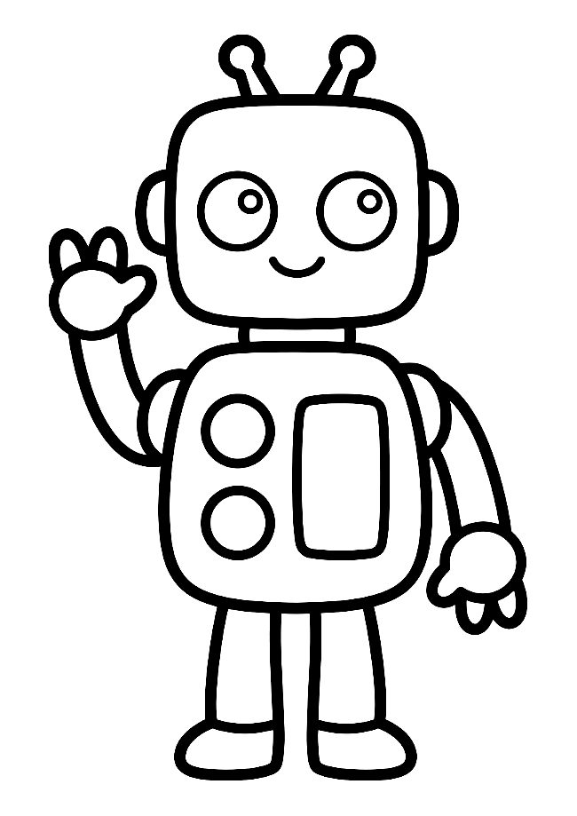 Robot coloring page