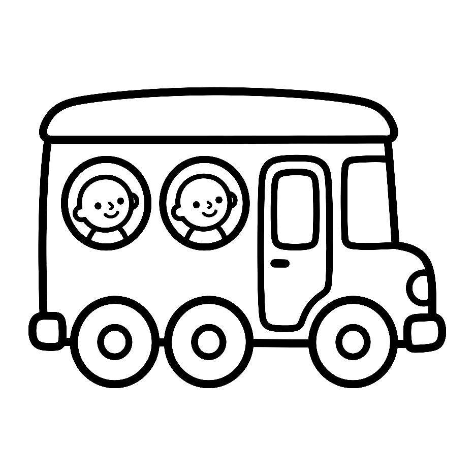 Bus coloring page