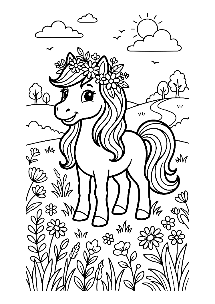 Pony coloring page
