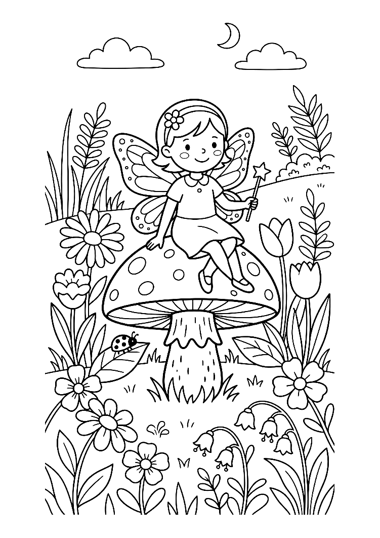 Fairy coloring page