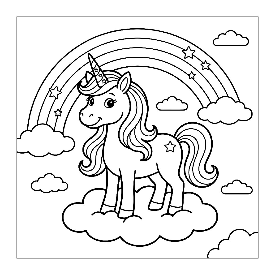 Unicorn coloring page
