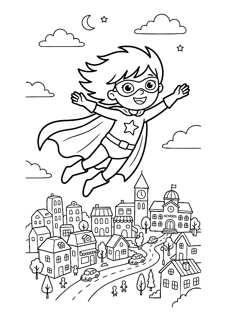Superhero coloring page