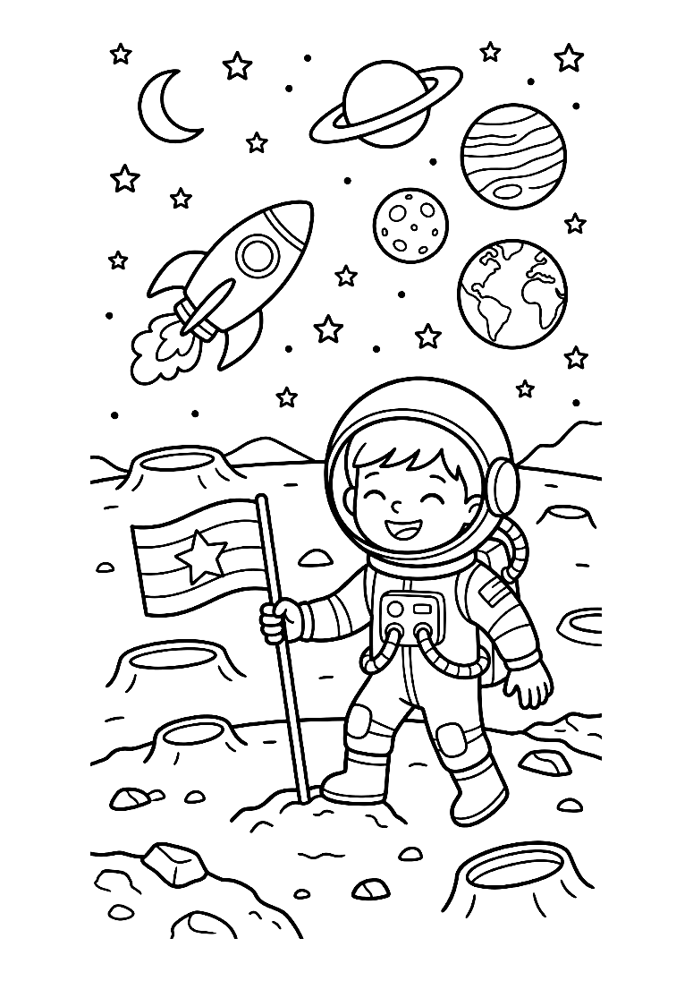 Moon Landing coloring page