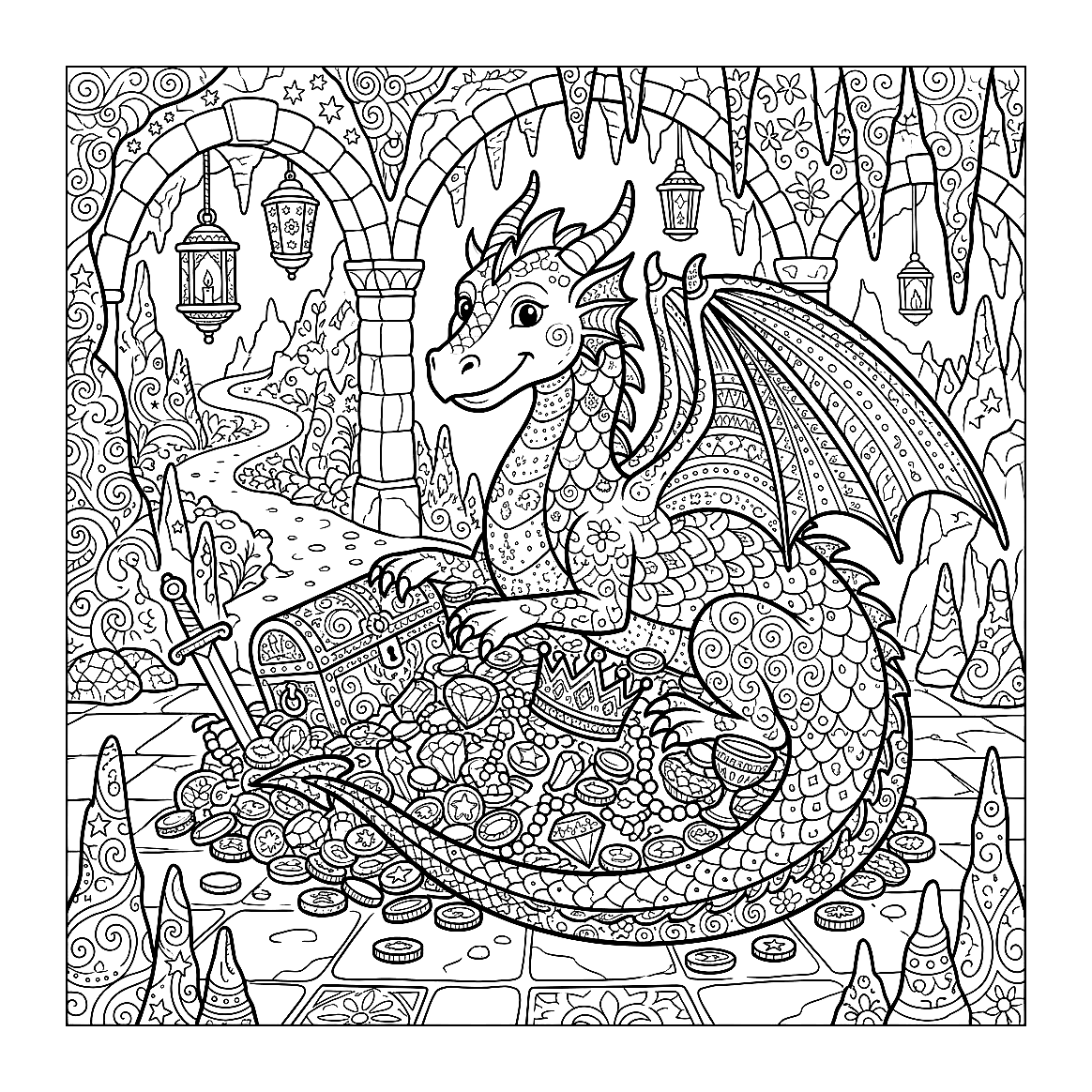 Dragon coloring page